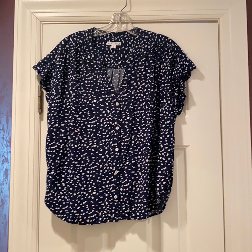 J.Crew Mercantile Dot Printed sleeve shirt